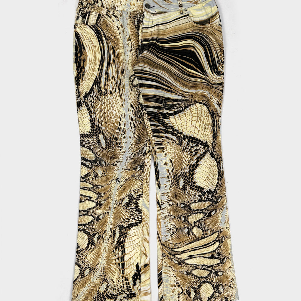 Just Cavalli Glitched Snake Print Pants 2000's