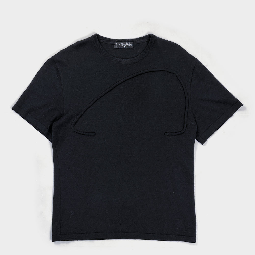 Mugler Black Heavyweight Tee Top 1990's