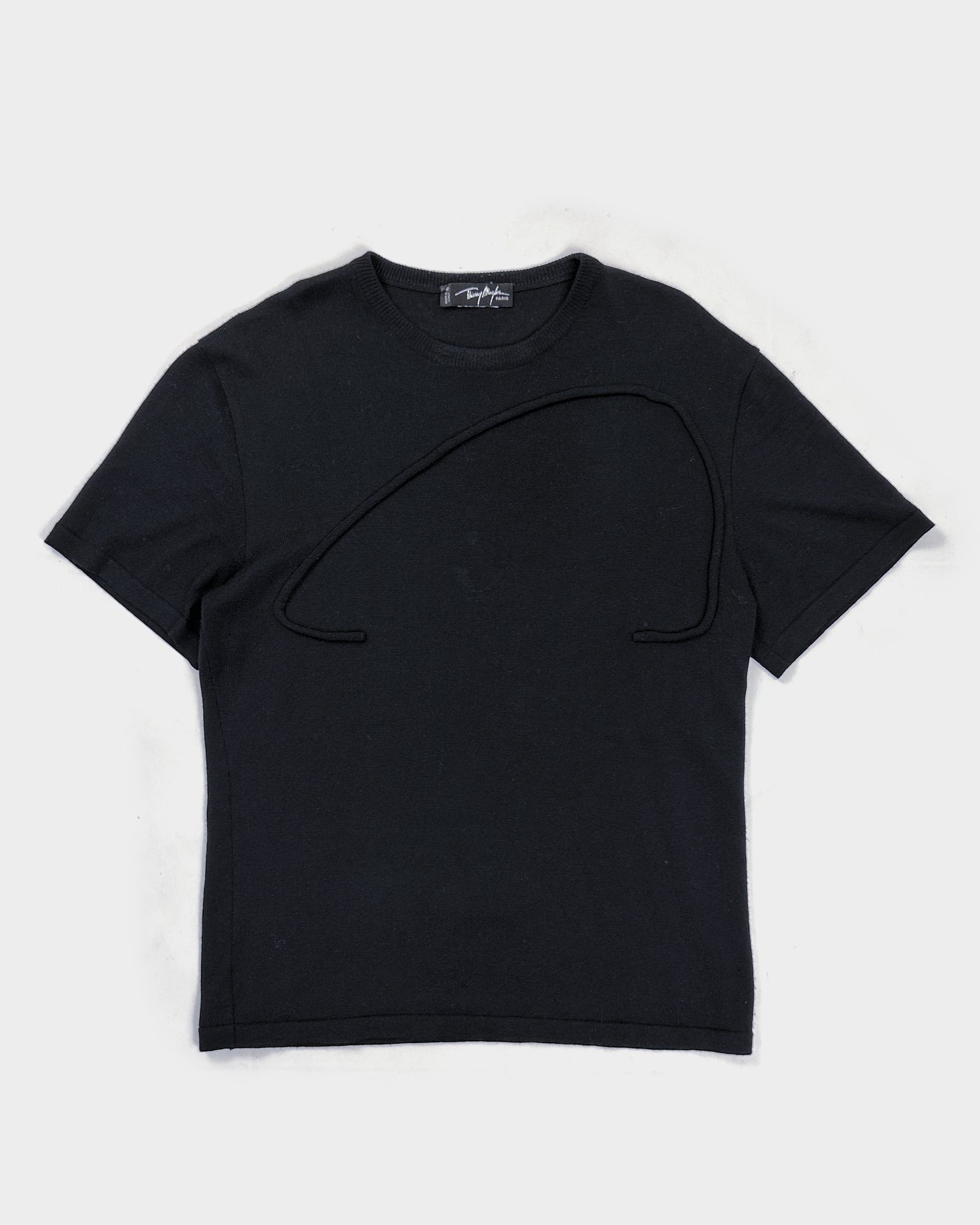 Mugler Black Heavyweight Tee Top 1990's