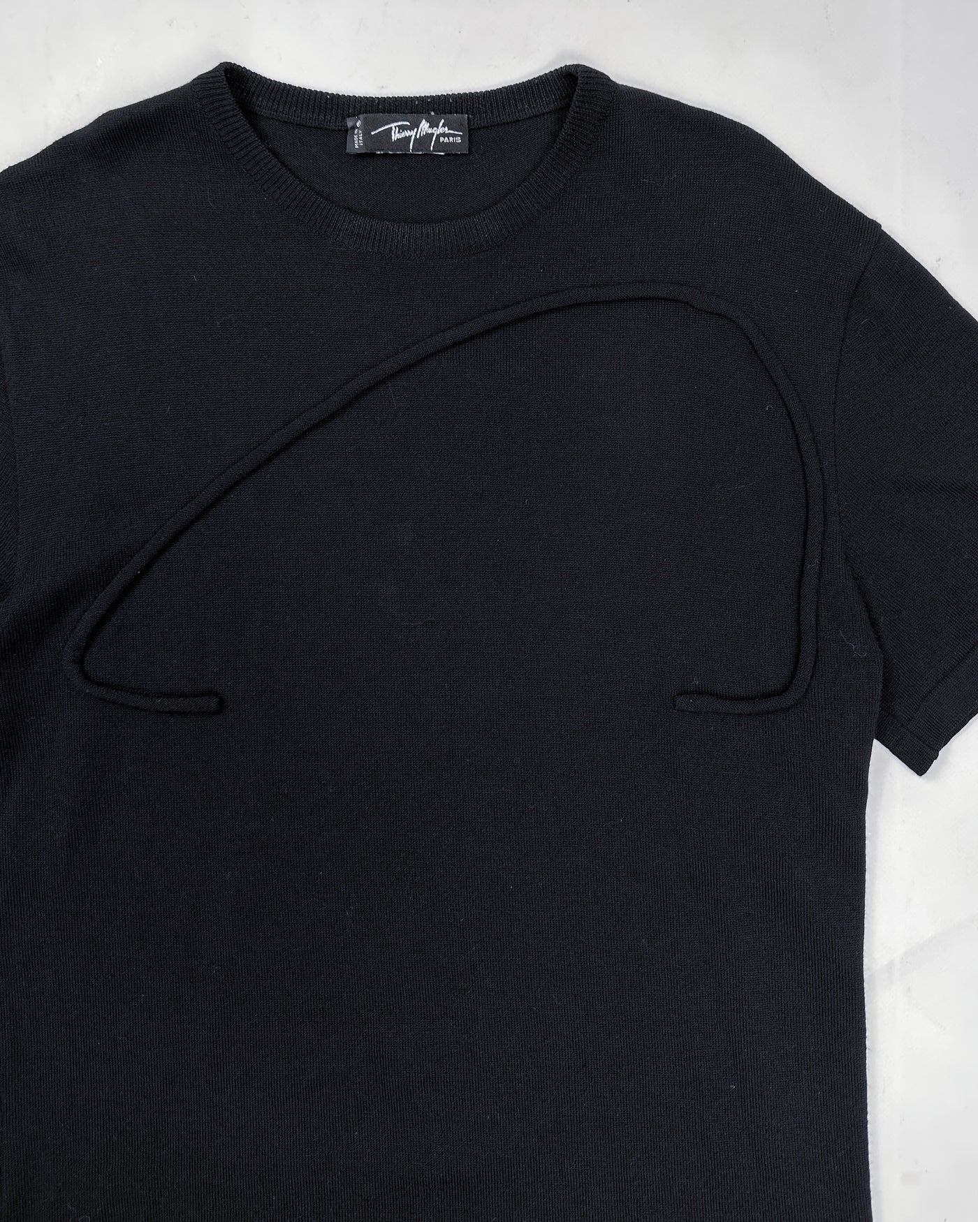 Mugler Black Heavyweight Tee Top 1990's