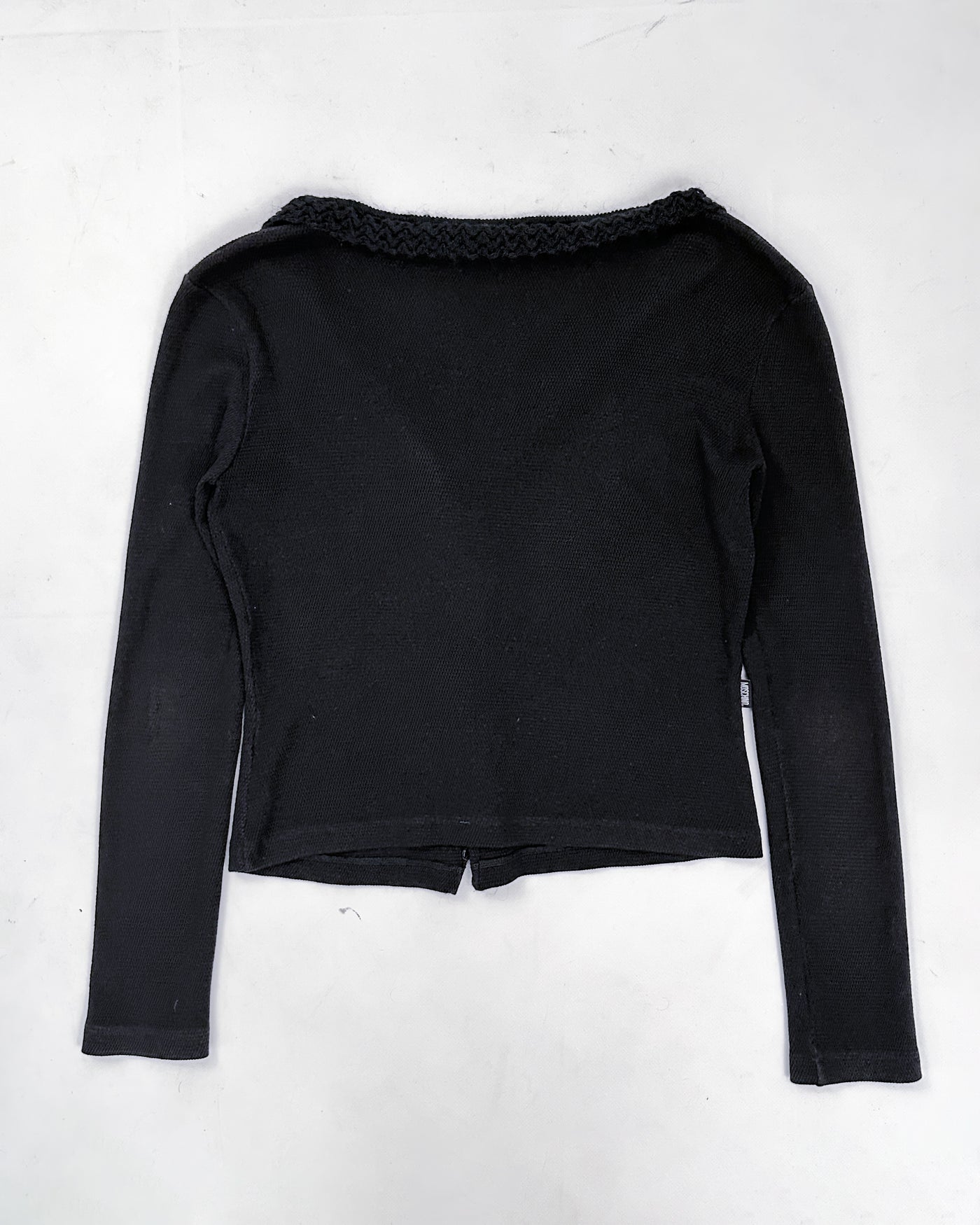 Moschino Decorated Neck Black Cardigan 2000's