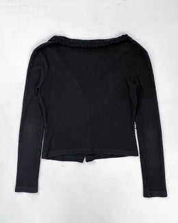 Moschino Decorated Neck Black Cardigan 2000's