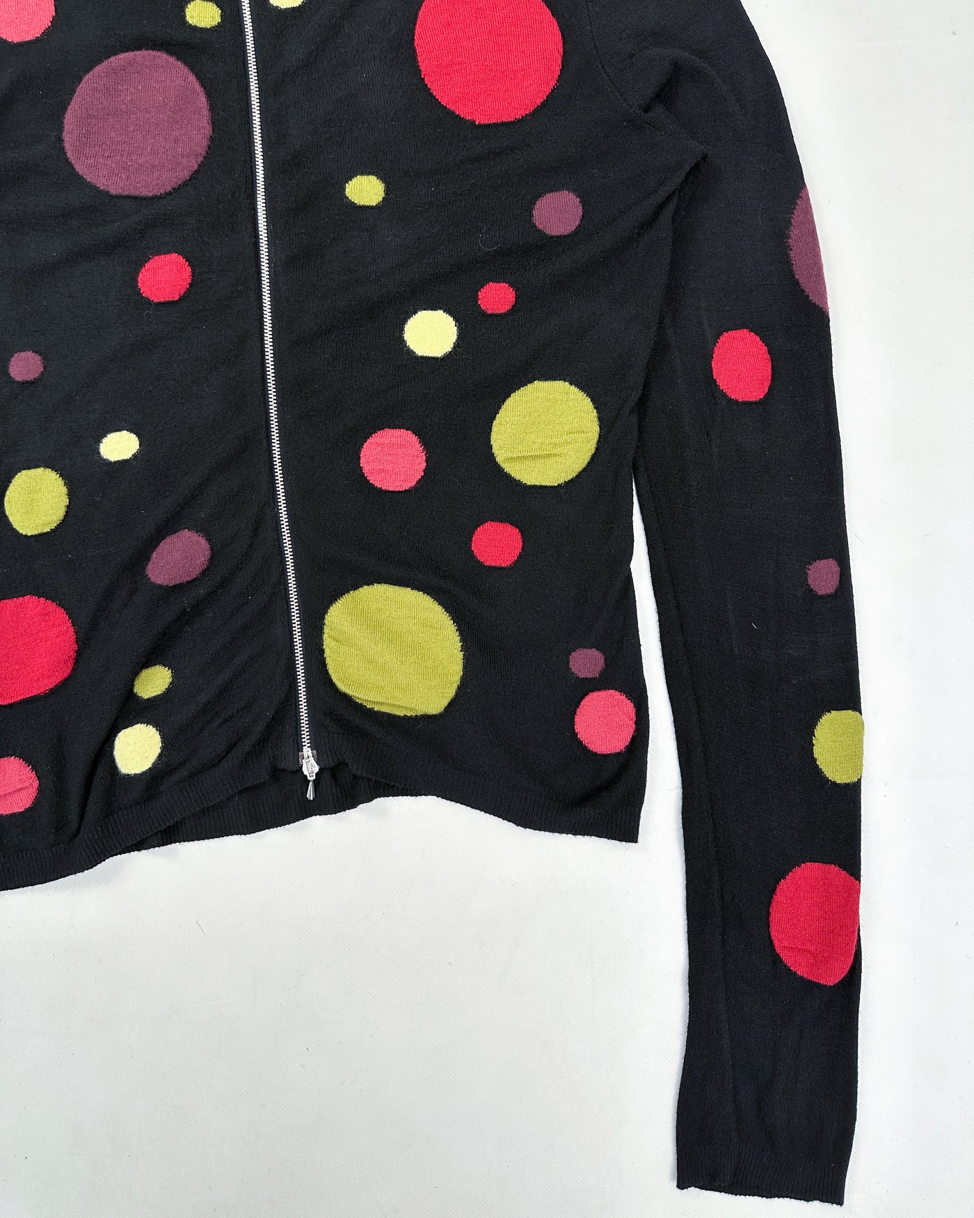 Moschino Dotted Black Zipped Cardigan 2000's