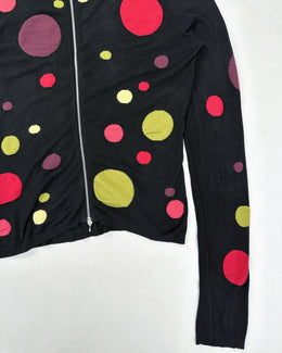 Moschino Dotted Black Zipped Cardigan 2000's