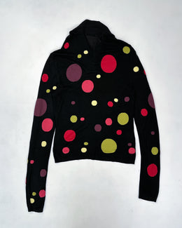 Moschino Dotted Black Zipped Cardigan 2000's
