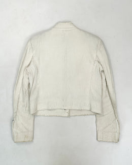 Roberto Cavalli Decorated White Cropped Jacket 2000's