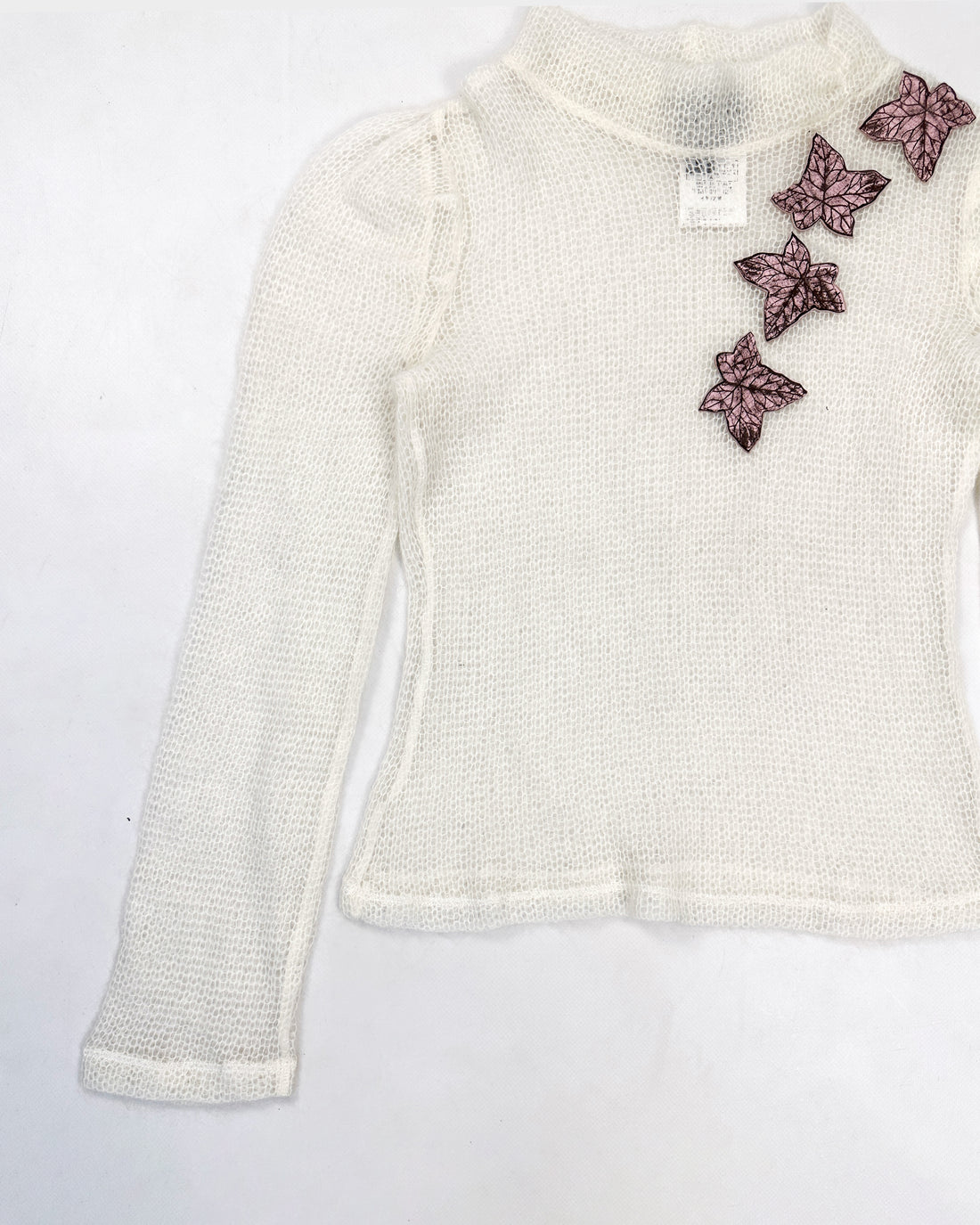 Armani Mohair Decorated White Mesh Top 2000's