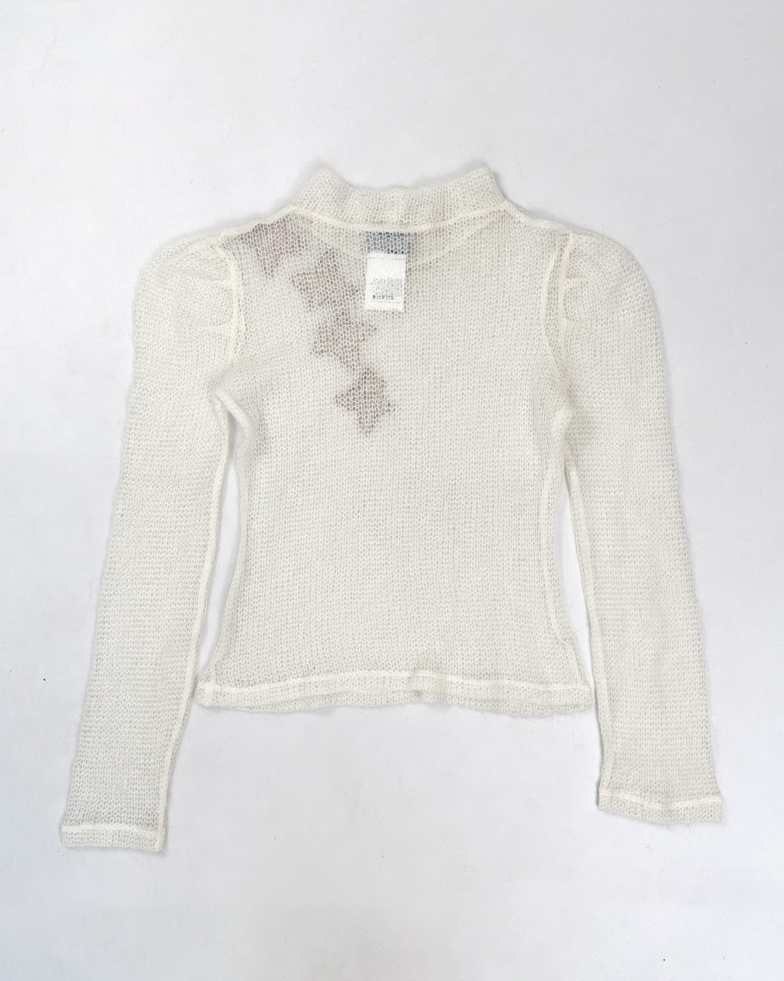 Armani Mohair Decorated White Mesh Top 2000's