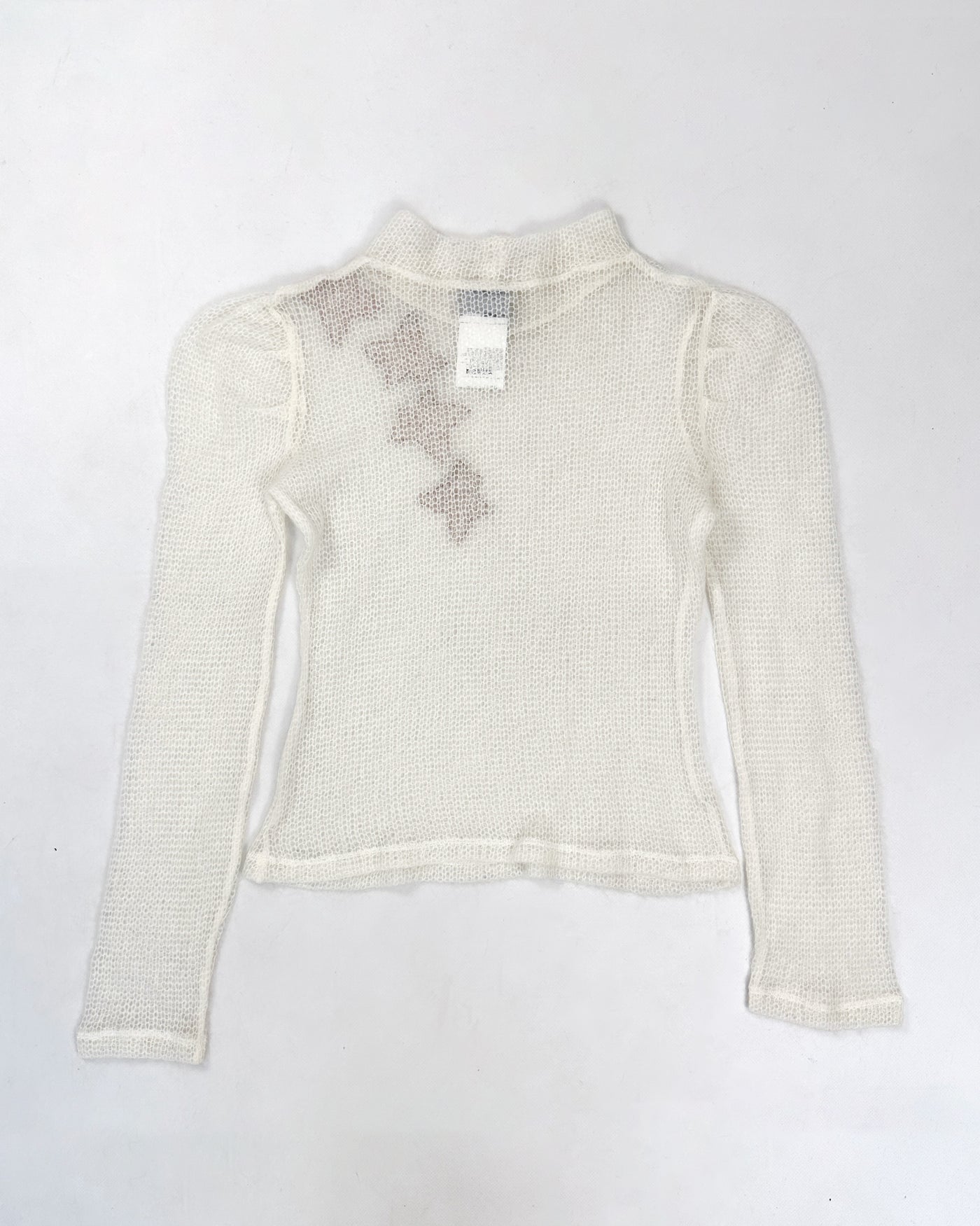 Armani Mohair Decorated White Mesh Top 2000's