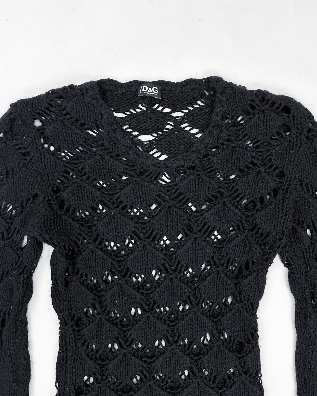 Dolce & Gabbana Tricot Wool Black Knit 2000's