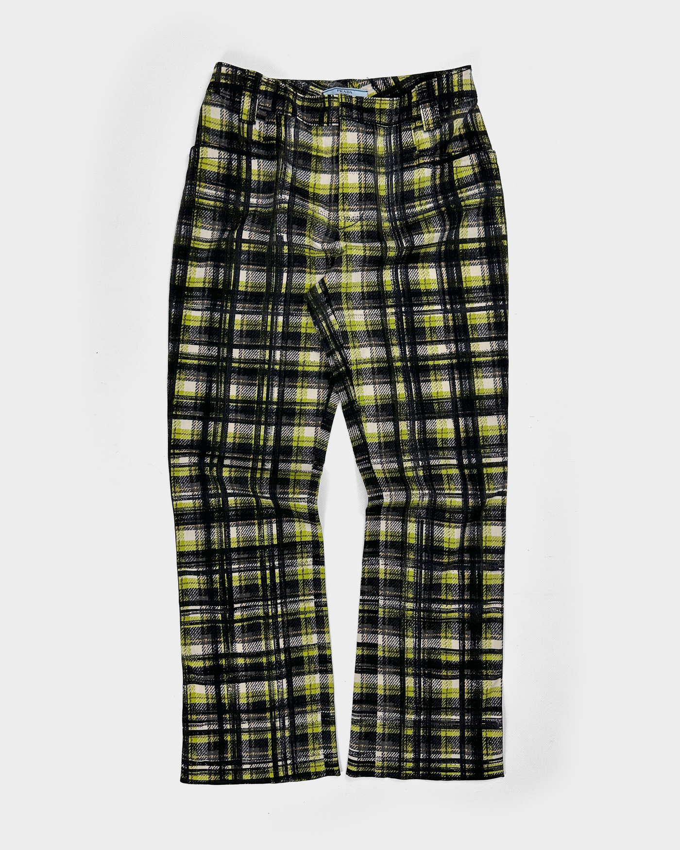 Prada Checkered Print Flare Pants F/W 2015