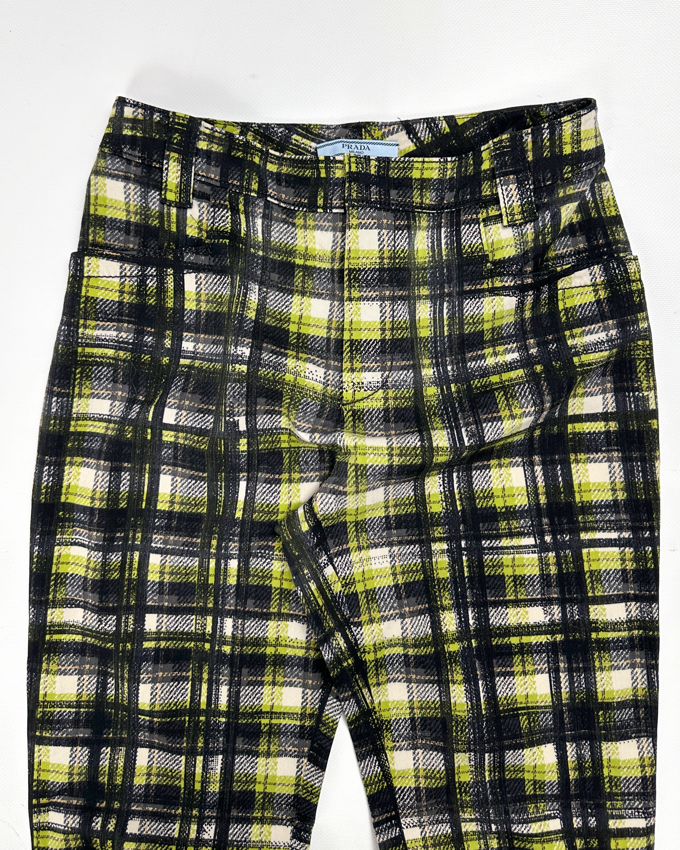 Prada Checkered Print Flare Pants F/W 2015