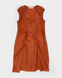 Marni Orange Light Silk Dress 2000's