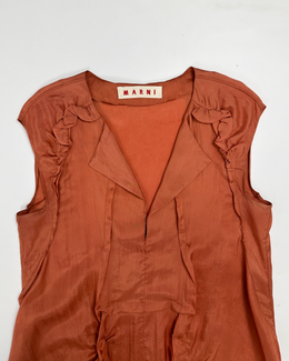 Marni Orange Light Silk Dress 2000's