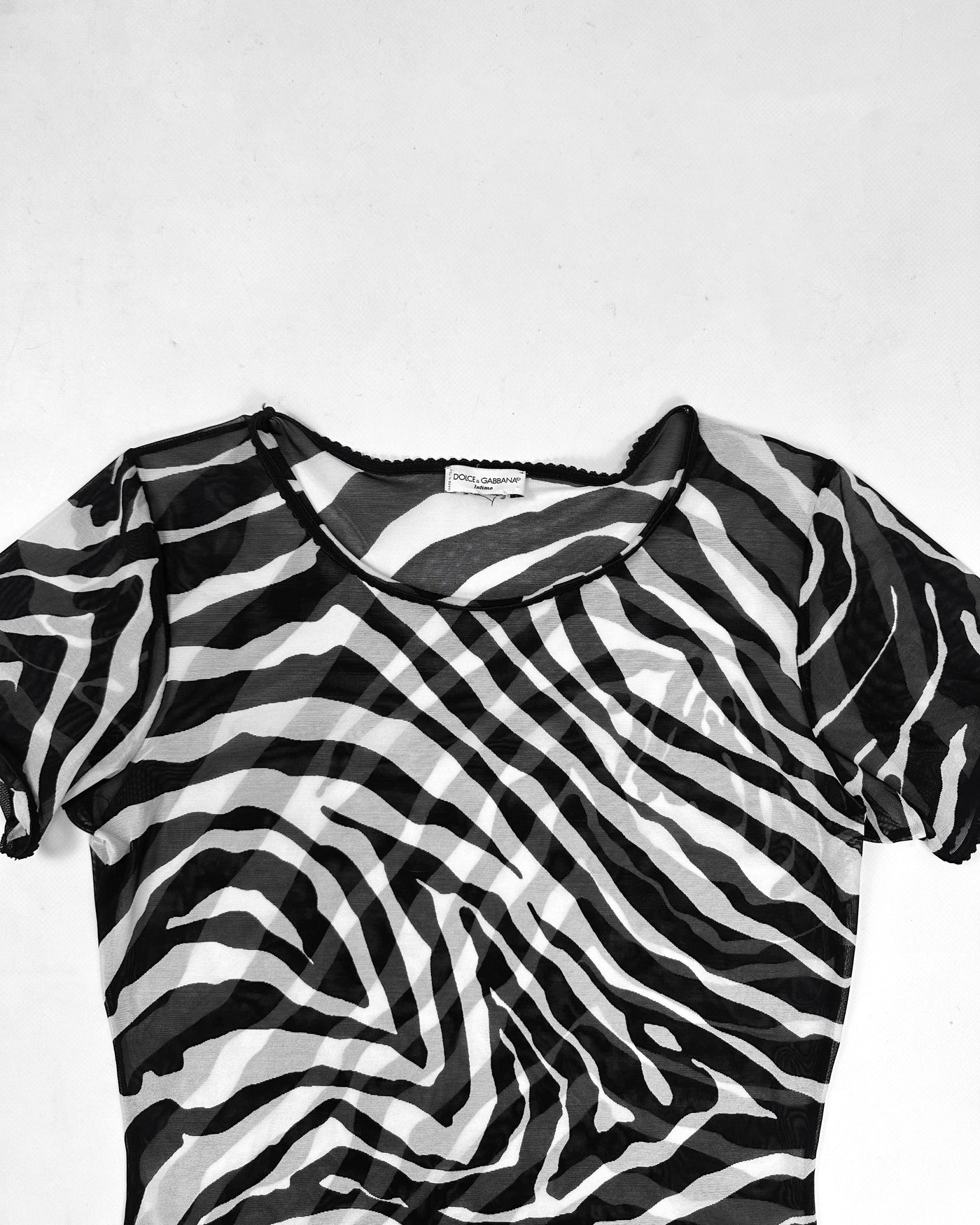Dolce & Gabbana Zebra Print Mesh Top 2000's