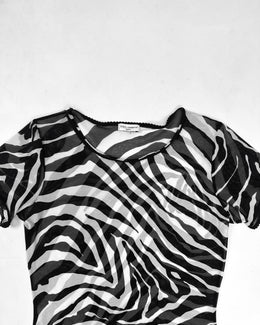 Dolce & Gabbana Zebra Print Mesh Top 2000's