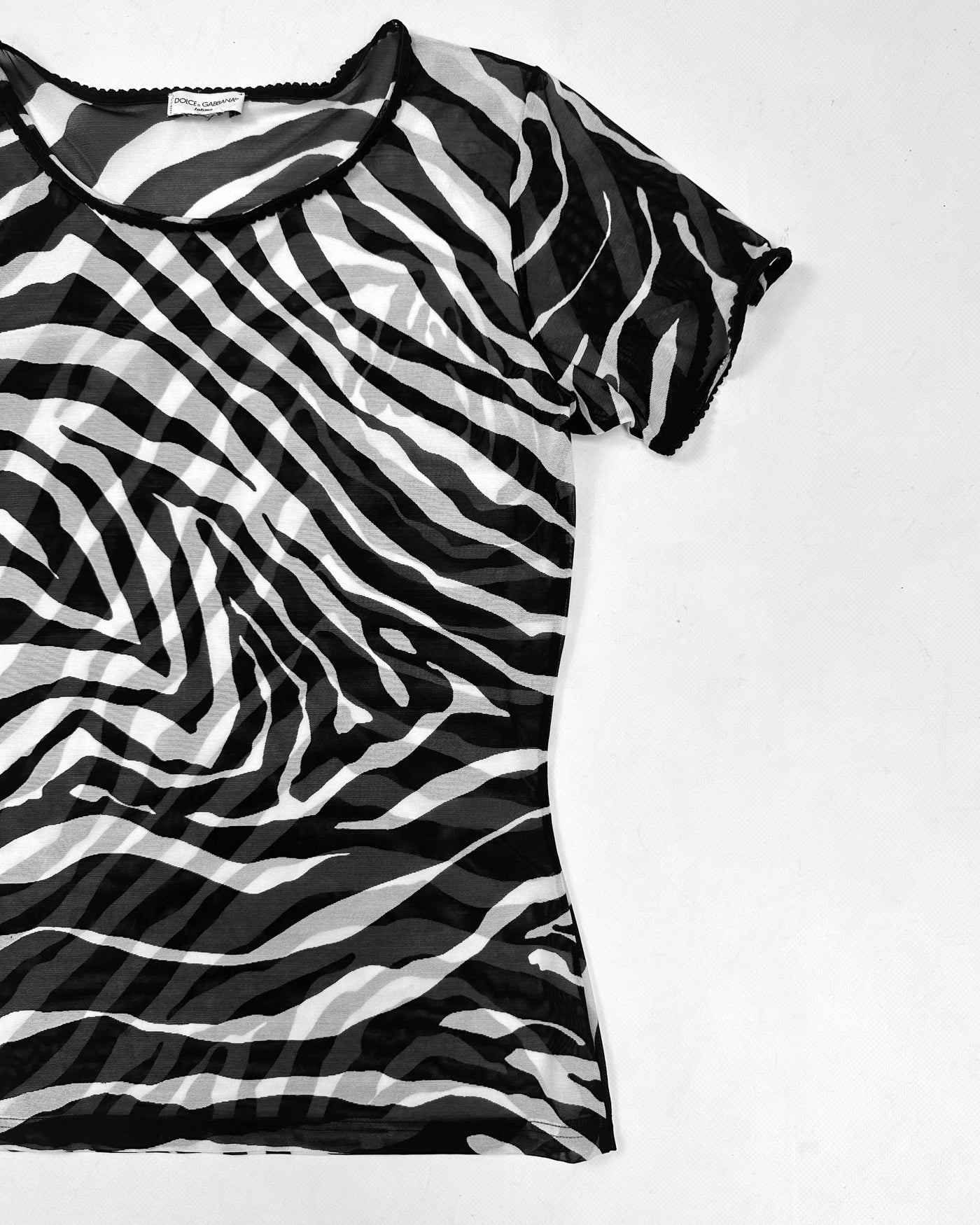 Dolce & Gabbana Zebra Print Mesh Top 2000's