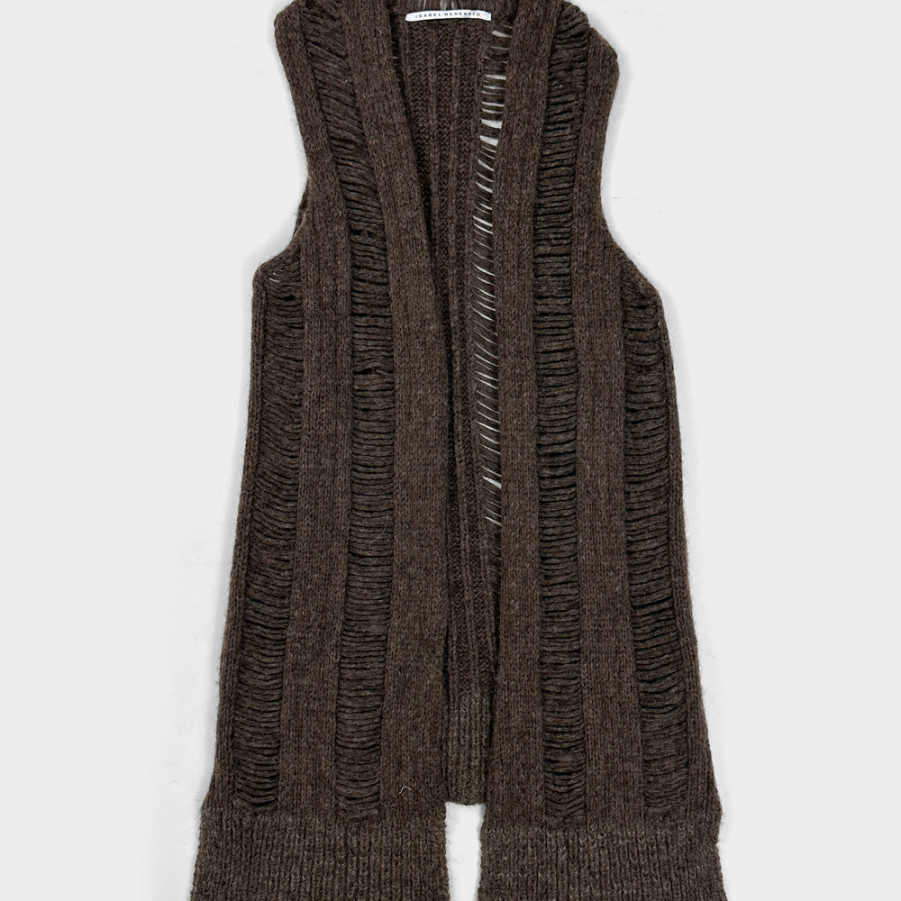 Isabel Benenato Mohair Distressed Brown Vest 2011