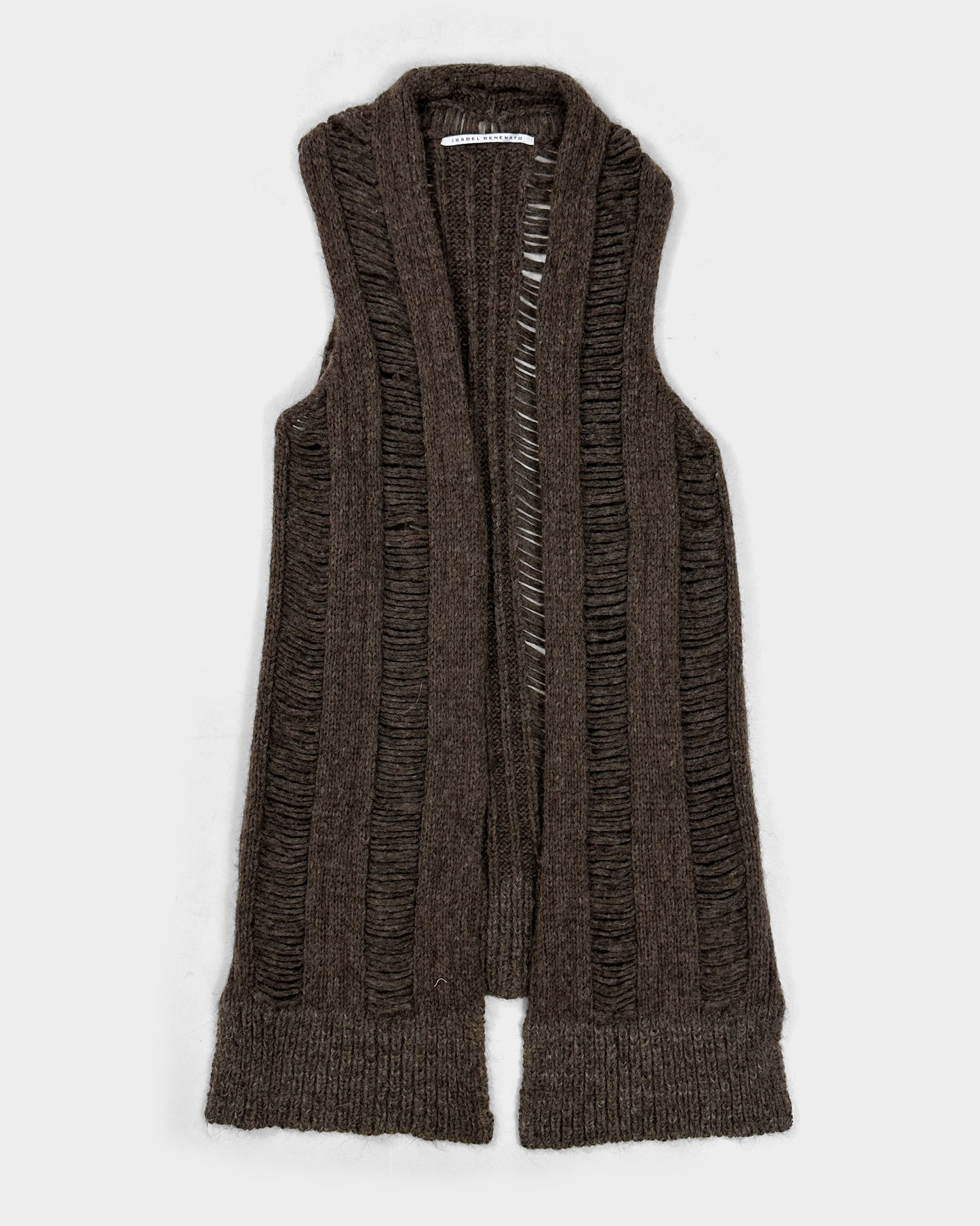 Isabel Benenato Mohair Distressed Brown Vest 2011