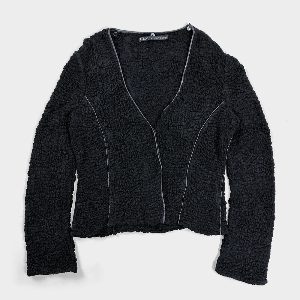 Class By Roberto Cavalli Textured Black Cardigan 1990's