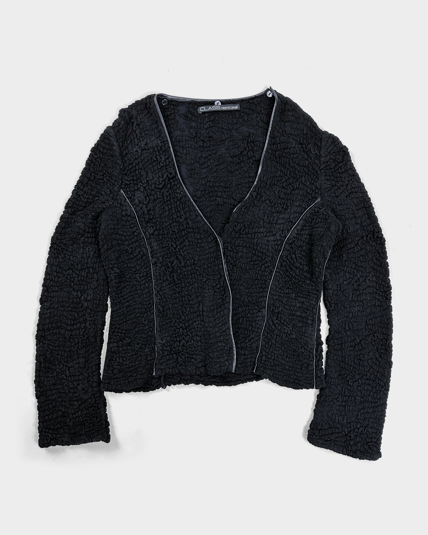 Class By Roberto Cavalli Textured Black Cardigan 1990's