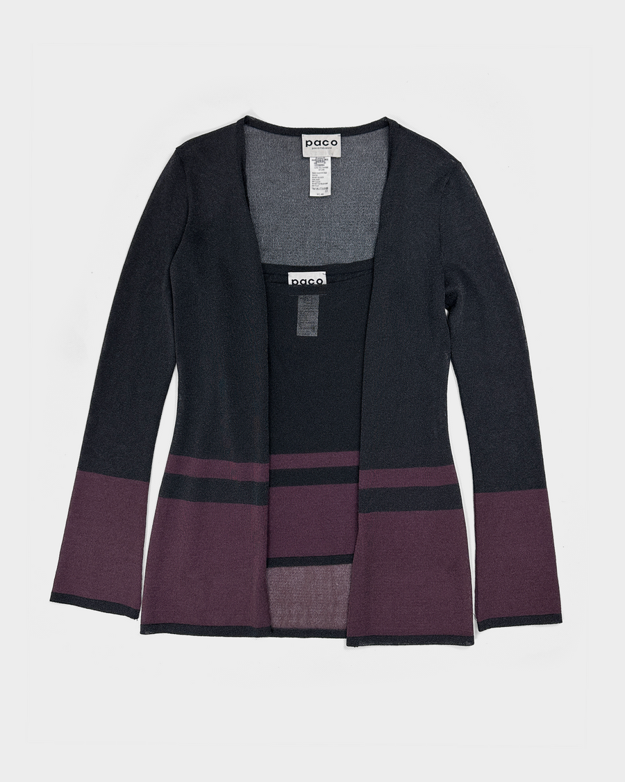 Paco Rabanne 2-Tone Mesh Cardigan + Top Set 2000's