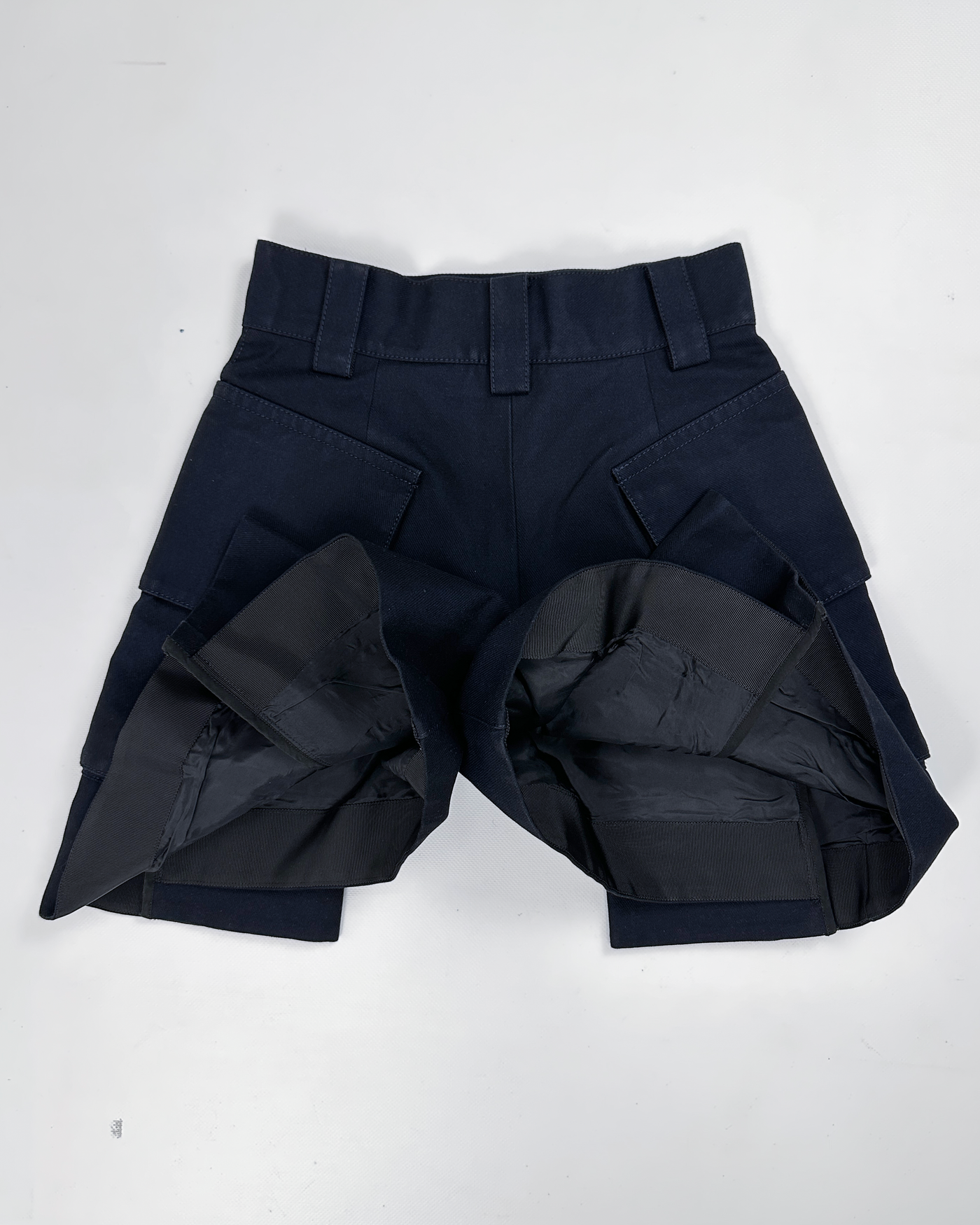 Sacai Navy Blue 2-Layer Shorts S/S 2018