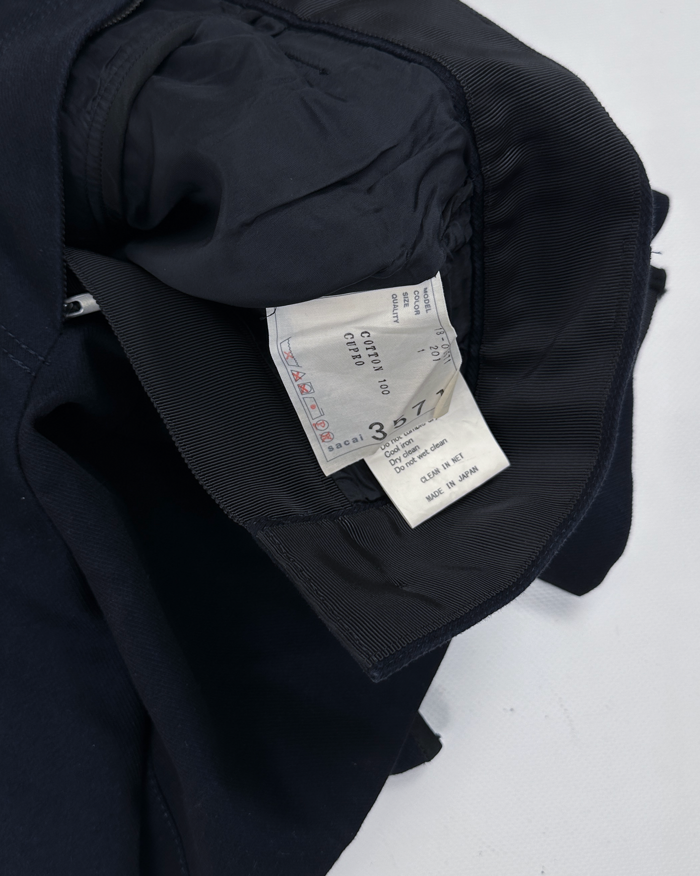 Sacai Navy Blue 2-Layer Shorts S/S 2018