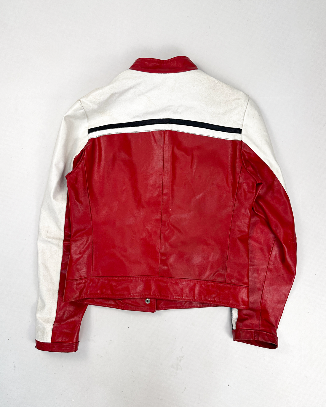 Essenza Red Racing Leather Jacket 2000's