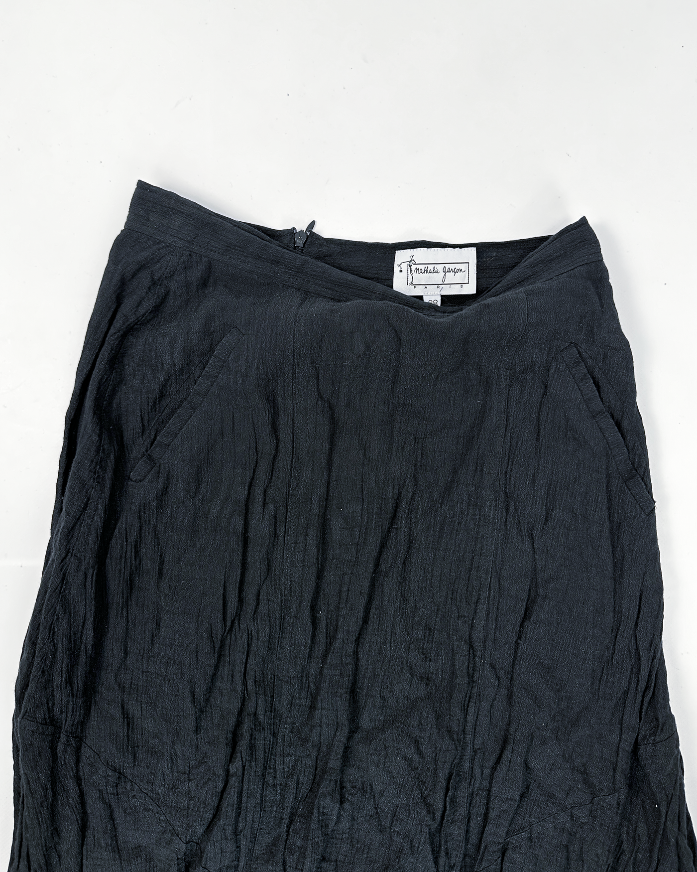 Nathalie Garçon Black Textured Skirt 2000's