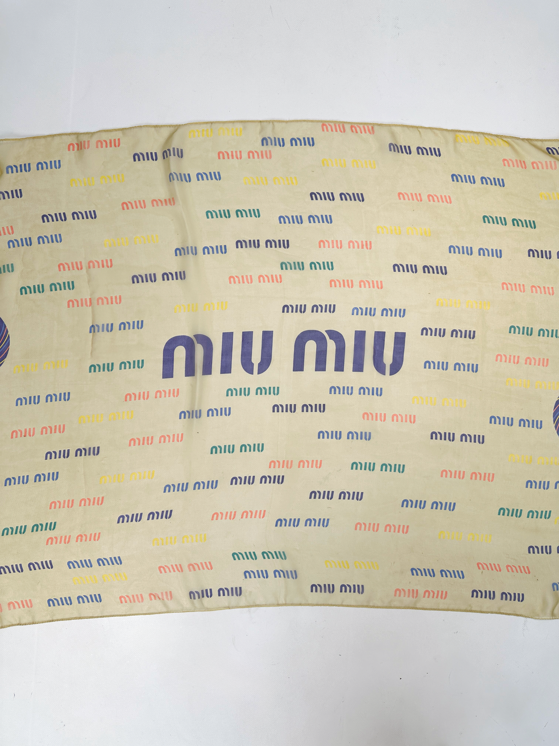 Miu Miu Logo Print Silk Scarf 2000's