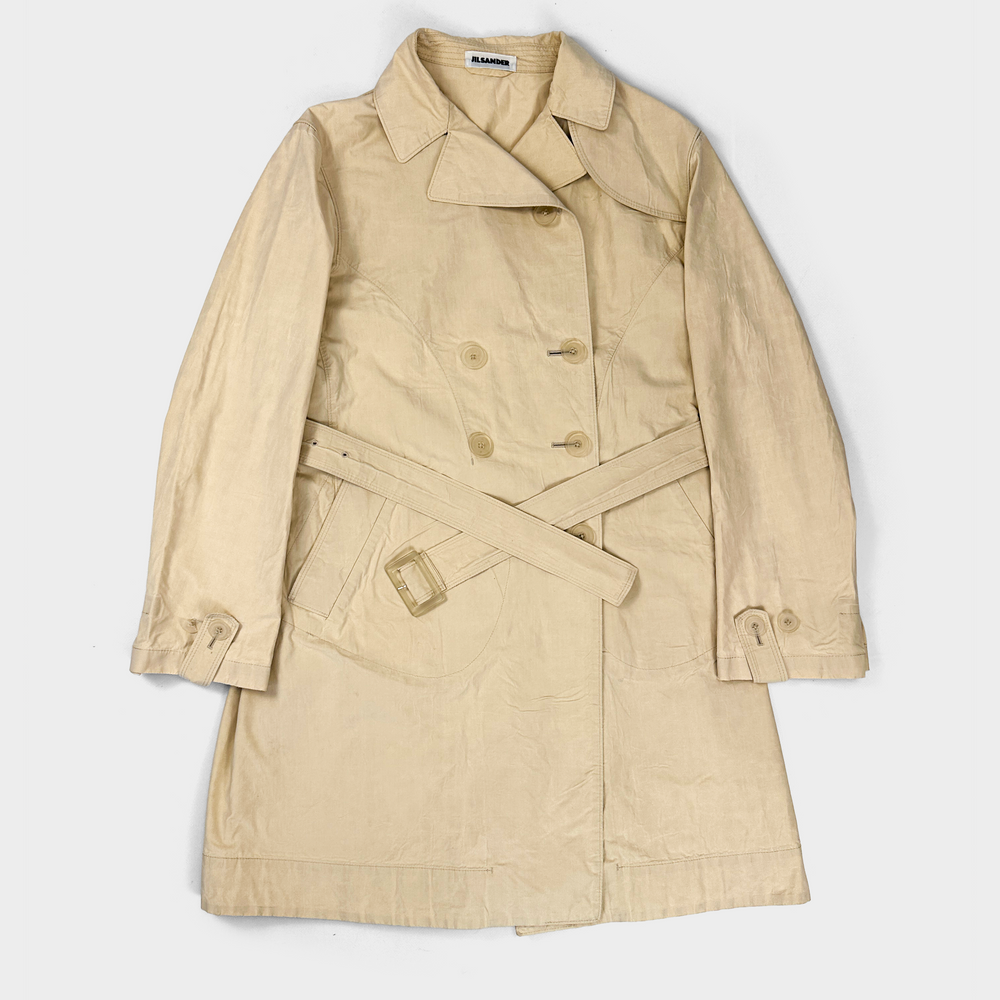 Jil Sander Beige Long Trench Coat 1990's