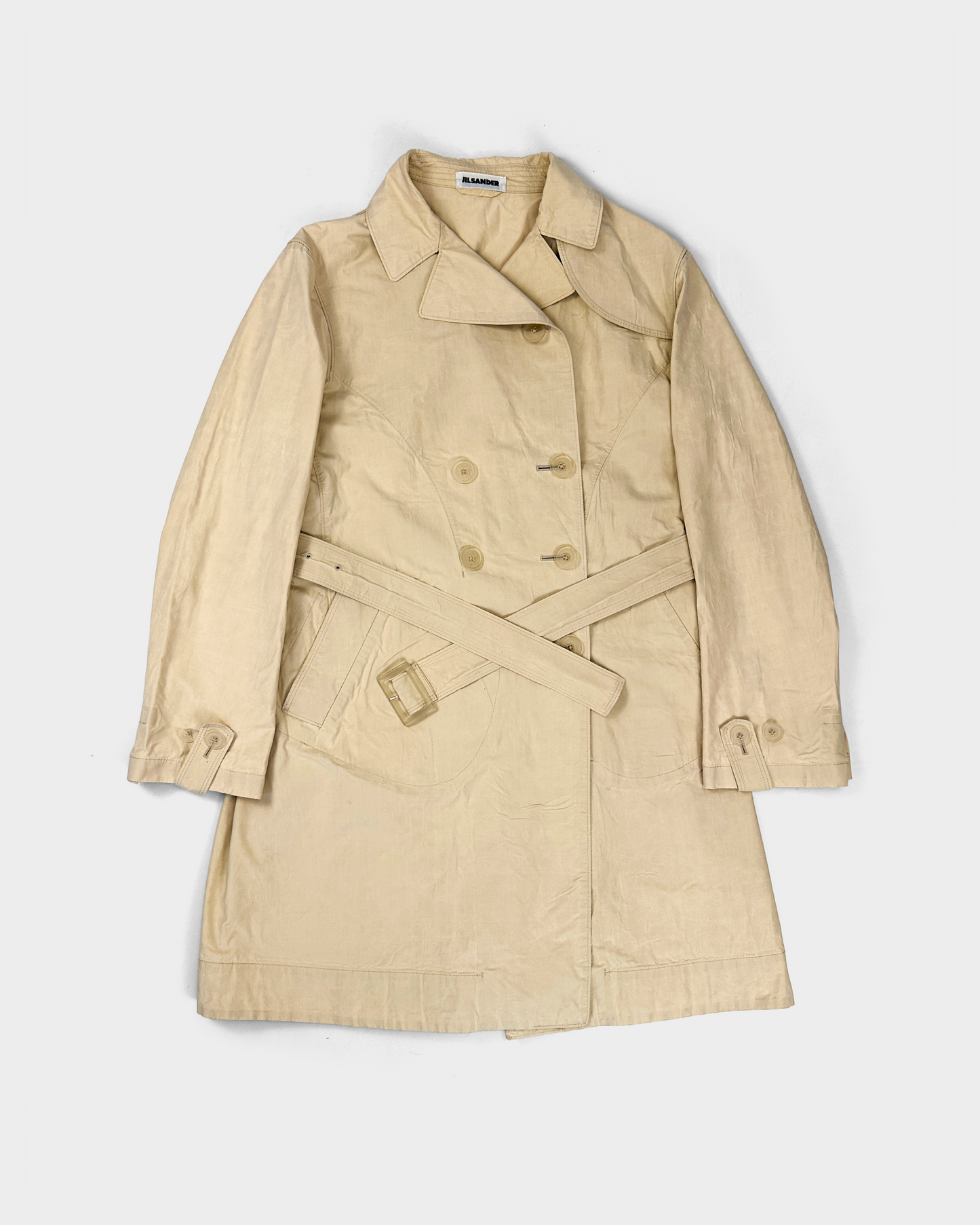 Jil Sander Beige Long Trench Coat 1990's