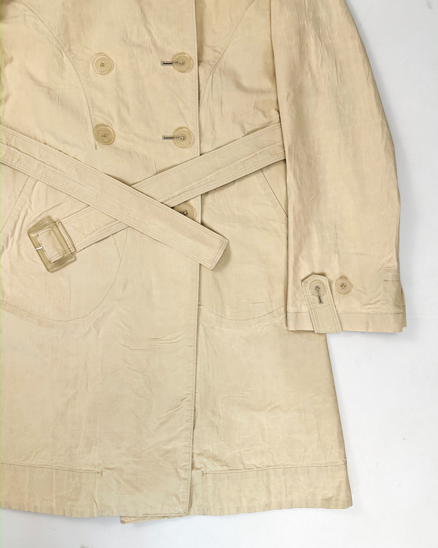 Jil Sander Beige Long Trench Coat 1990's