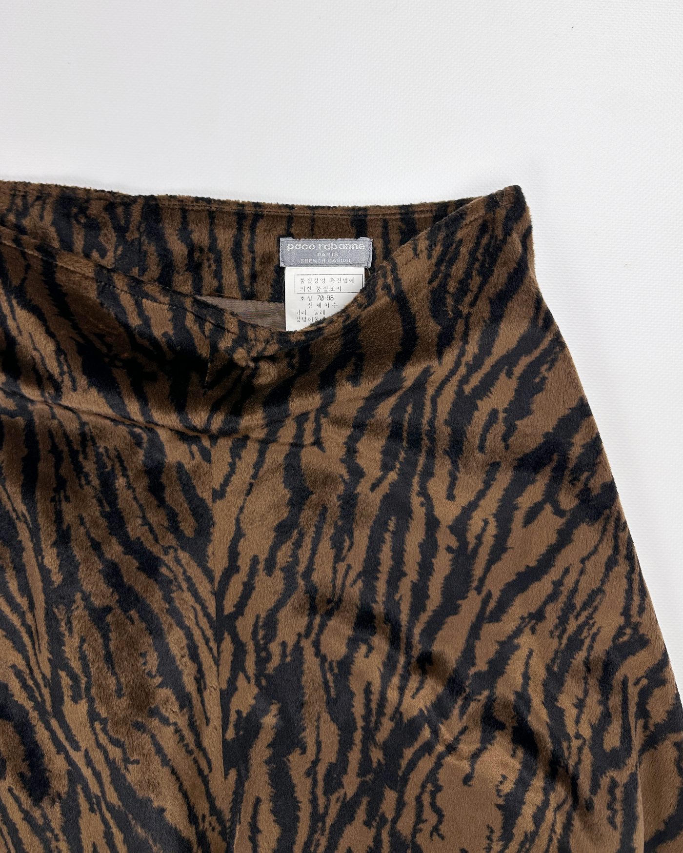Paco Rabanne Brown Tiger Print Skirt 1990's