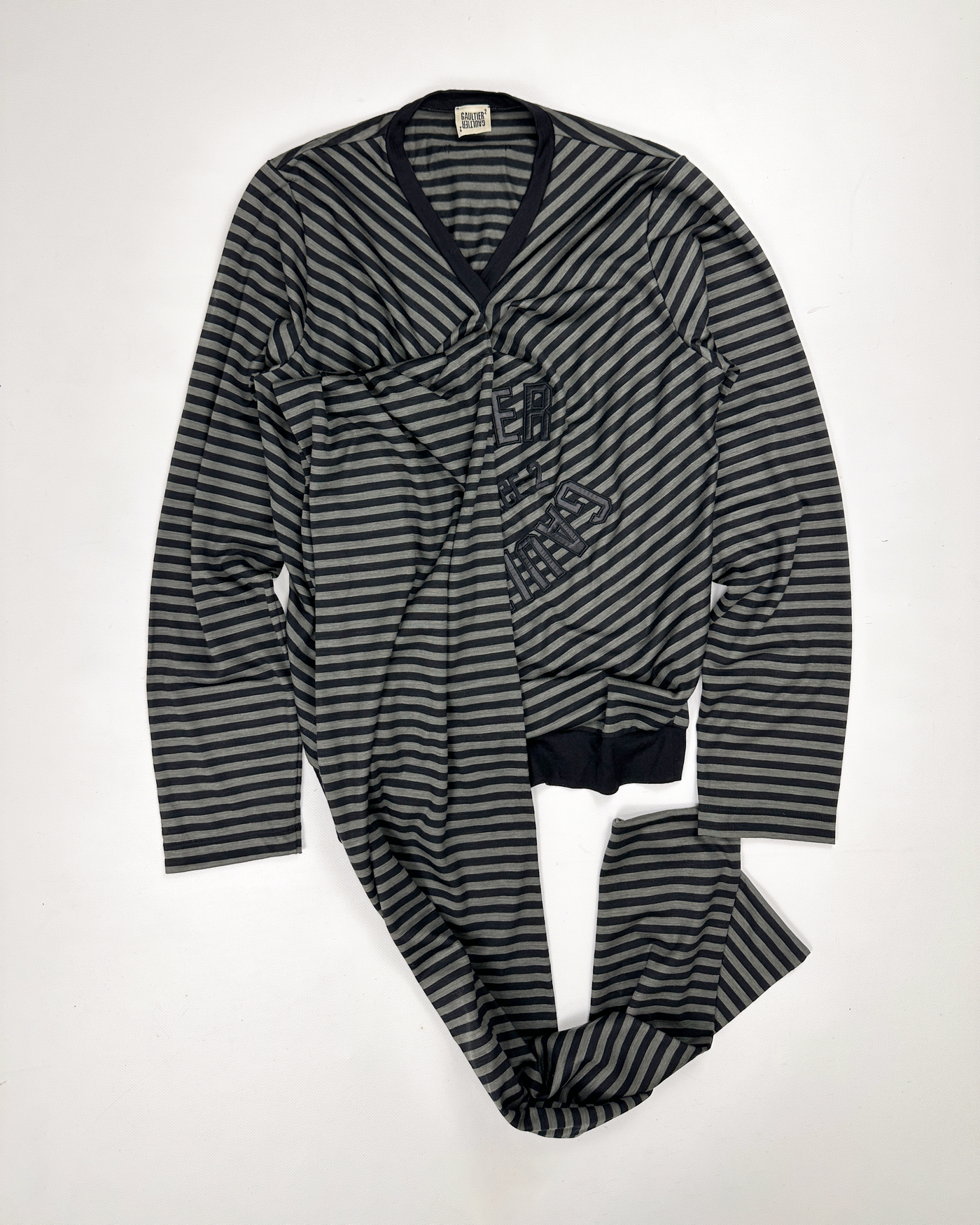 Jean Paul Gaultier 2 Built-in Scarf Stripes Top 2000's