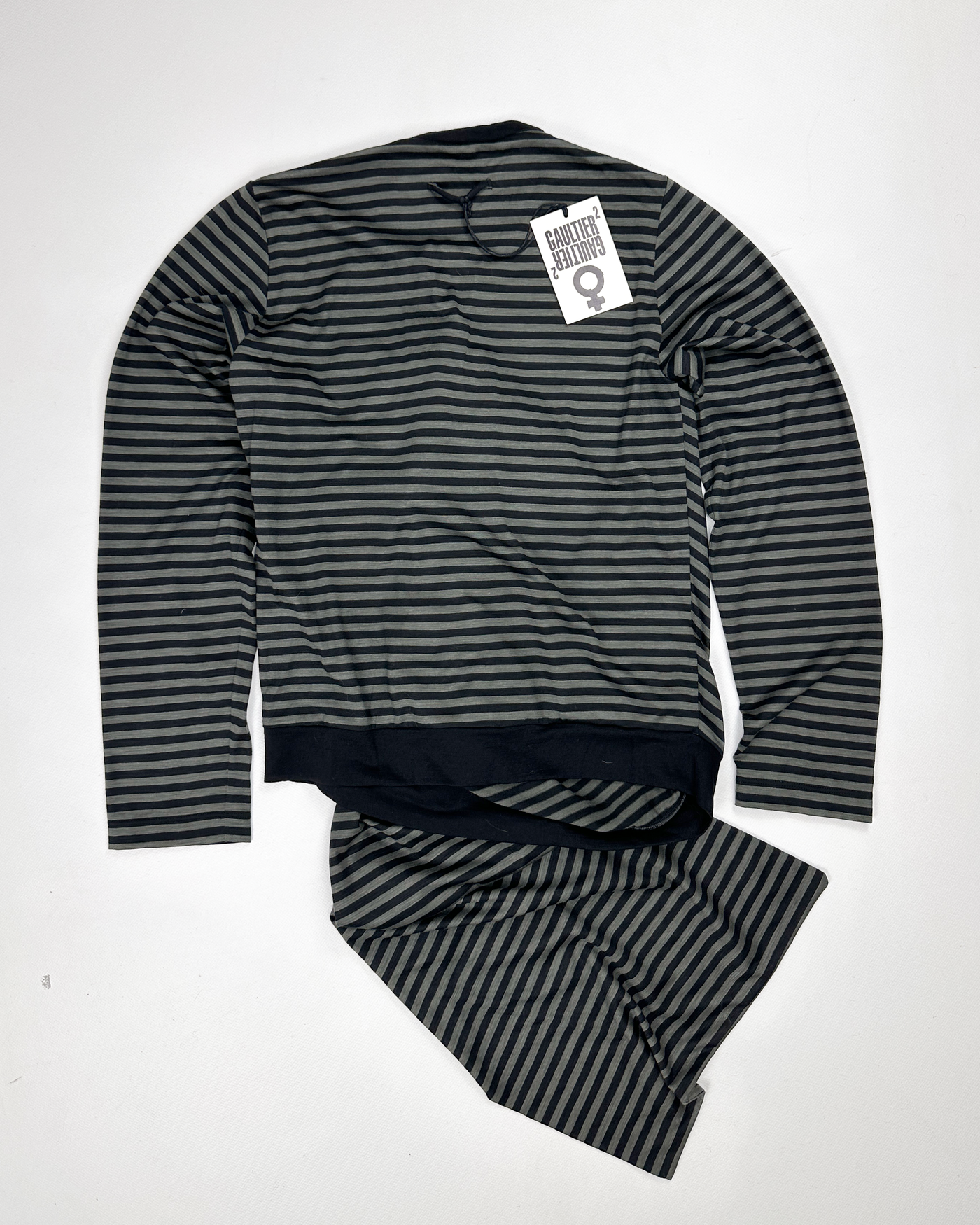 Jean Paul Gaultier 2 Built-in Scarf Stripes Top 2000's