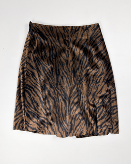 Paco Rabanne Brown Tiger Print Skirt 1990's