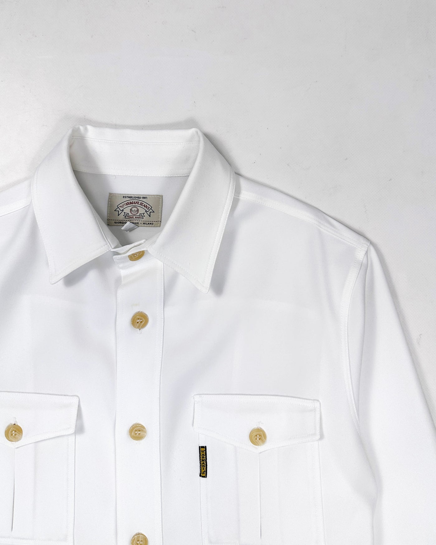 Armani White Utility Heavyweight Shirt 1990's