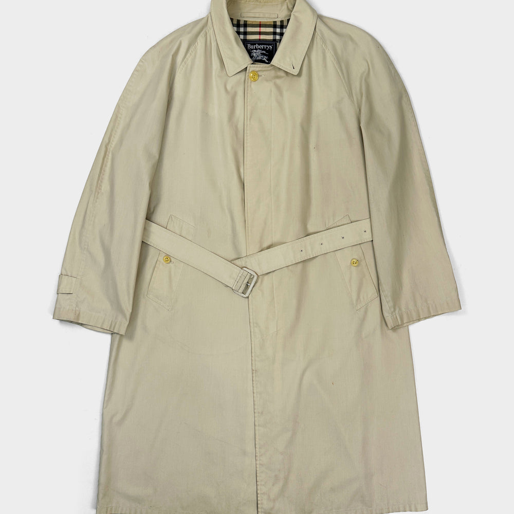 Burberry's Beige Belted Trench Coat 1980's