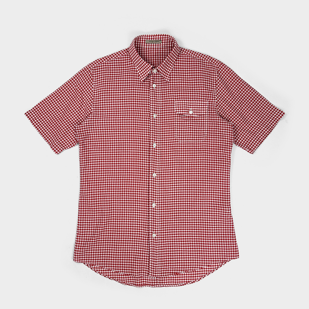 Bottega Veneta Red Squared Shirt 2000's