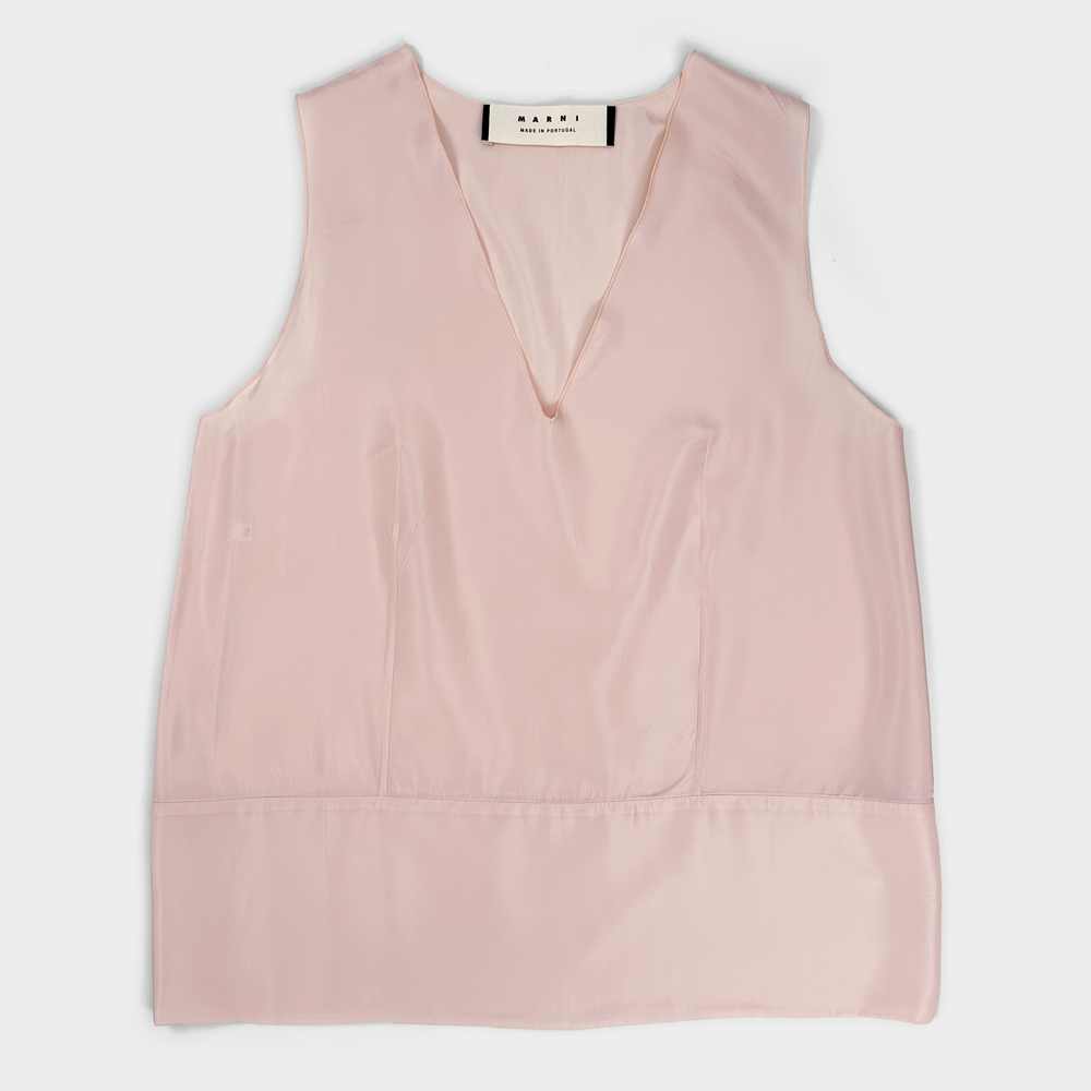 Marni Light Pink Sleeveless Silk Top 2000's