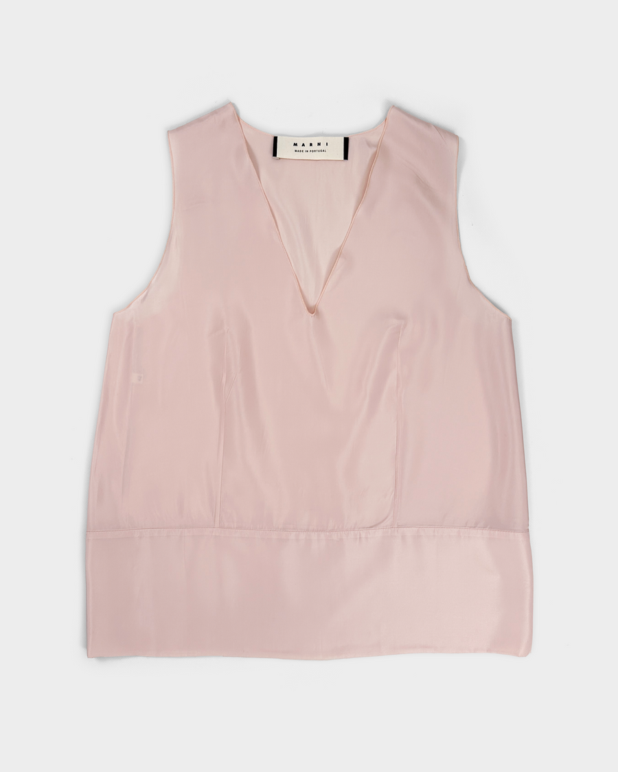 Marni Light Pink Sleeveless Silk Top 2000's