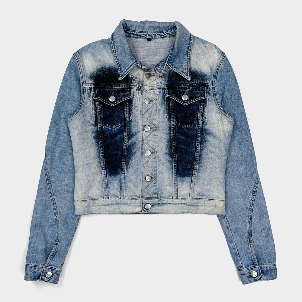 Roberto Cavalli Faded Denim Trucker Jacket 1990's