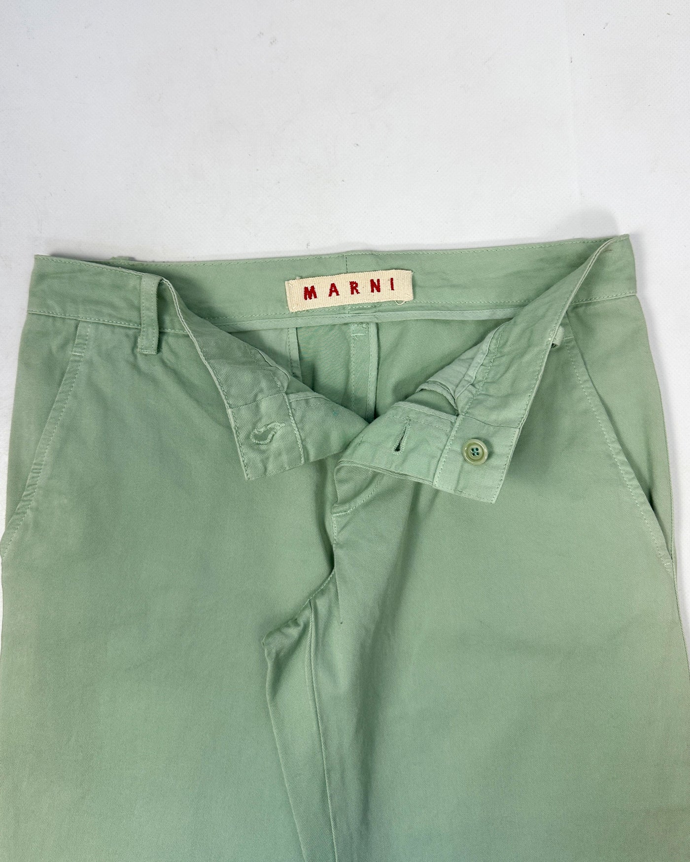 Marni Light Green Flare Pants 2000's