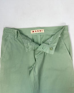 Marni Light Green Flare Pants 2000's