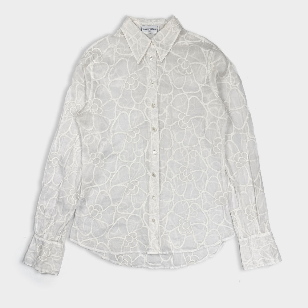 Anne Fontaine Flower Pattern Lace Shirt 2000's