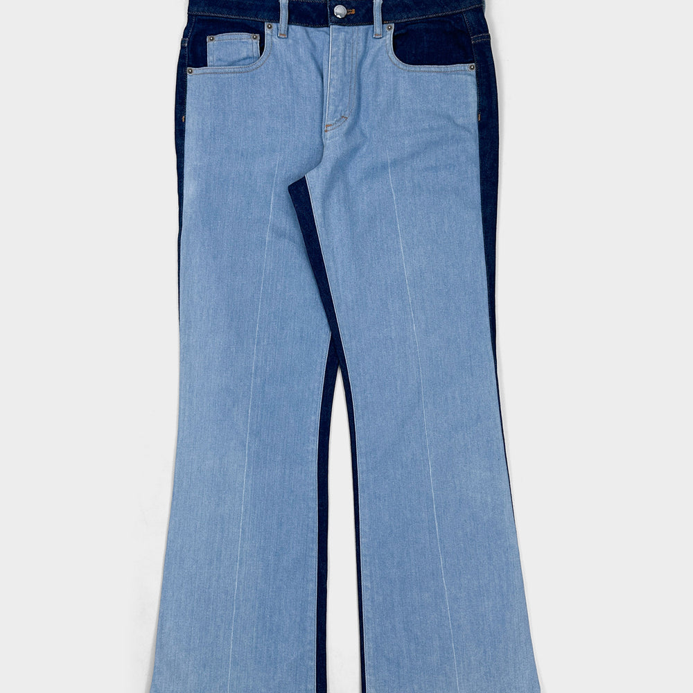 Sonia Rykiel 2-Tone Flare Denim Pants 2010's