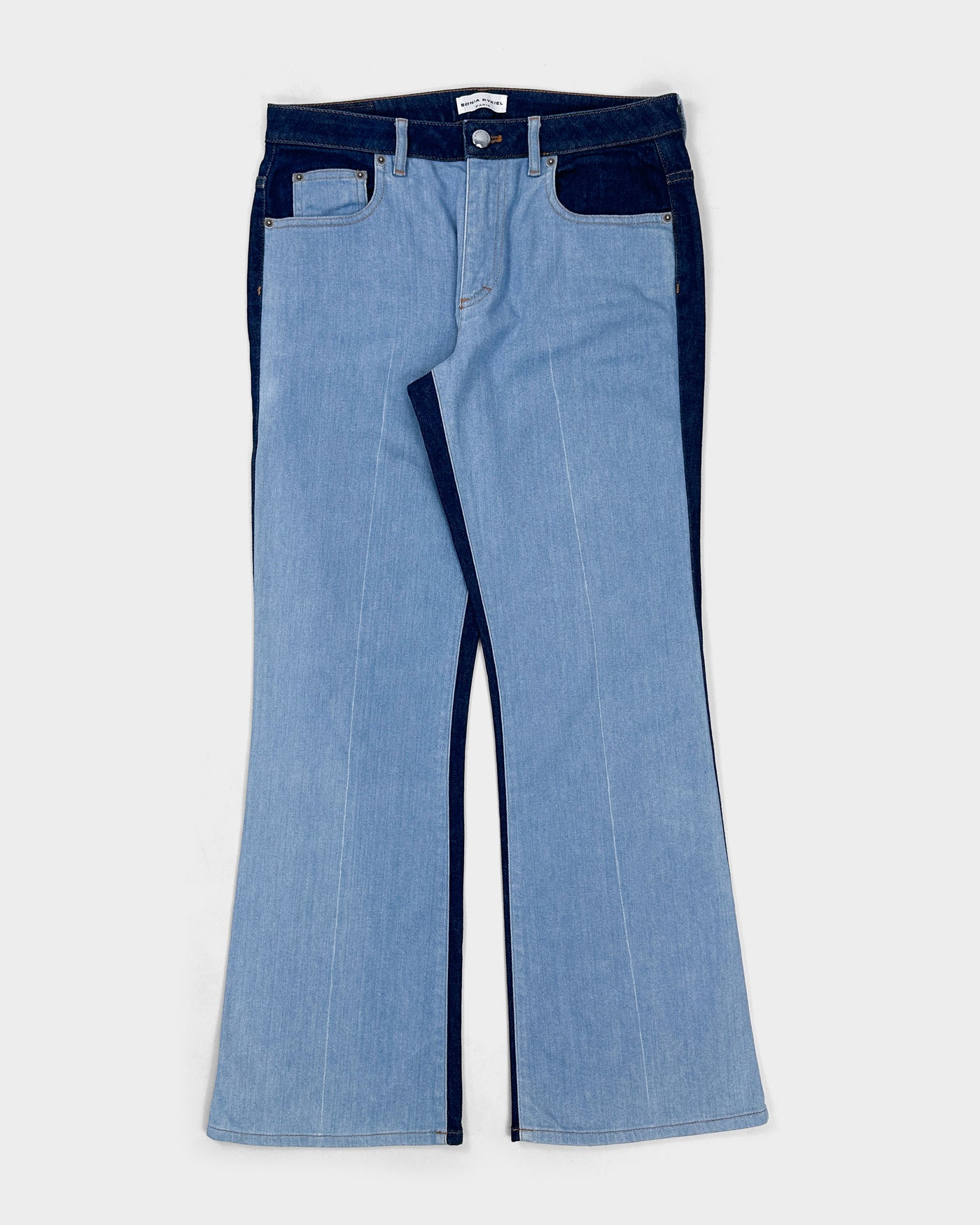 Sonia Rykiel 2-Tone Flare Denim Pants 2010's