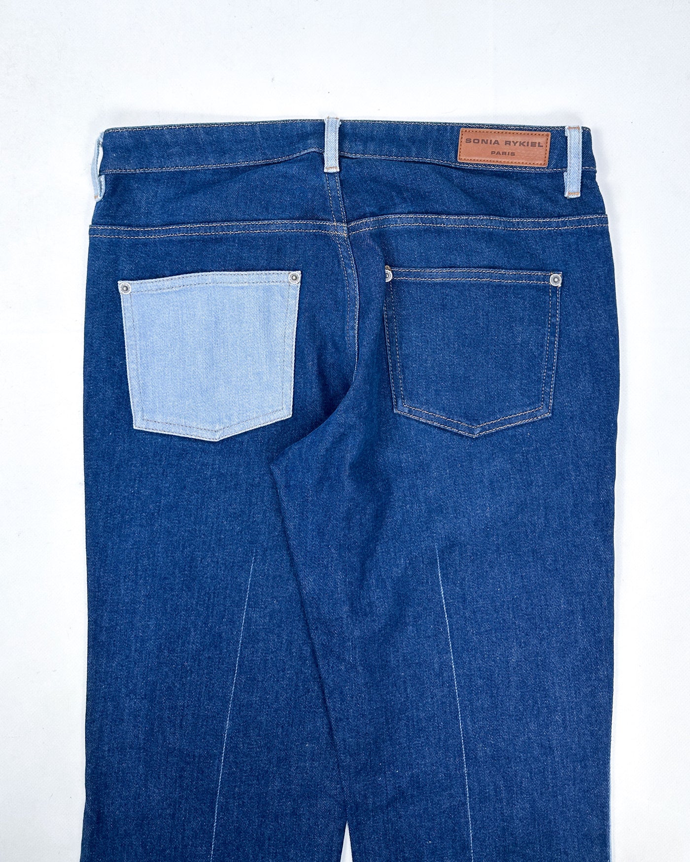 Sonia Rykiel 2-Tone Flare Denim Pants 2010's